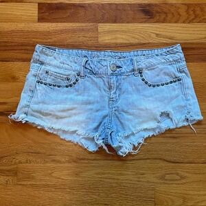 Y2K Low Rise Studded Micro Mini Shorts Size 10 Grunge Tumblr American Eagle